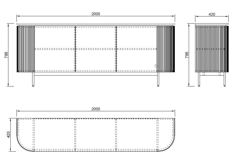 77IP-CH2072 Комод Scala 200*42*80см