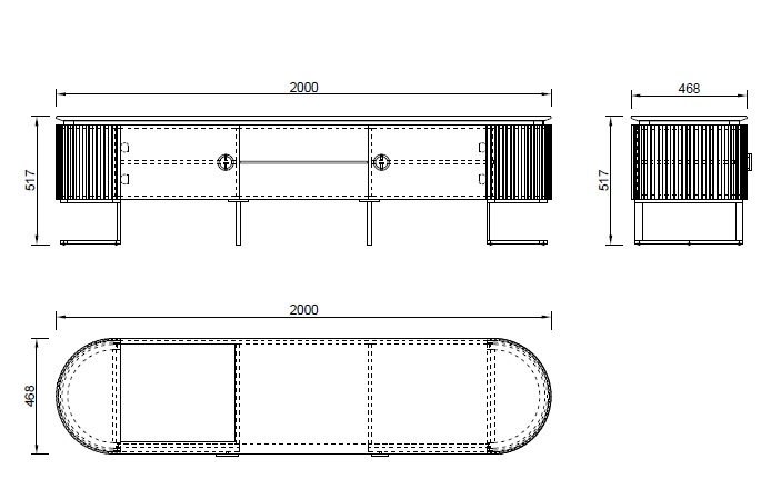77IP-GD010-TV Тумба под TV LUCIANO 200*47*52см