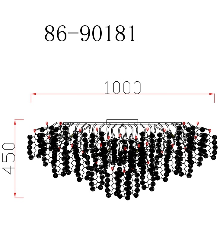 86-90181 Люстра Tenera круглая золото d100*h40см
