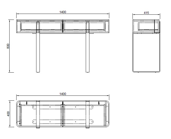 77IP-20862 Консоль светлая с металл. каркасом 140*40*82см