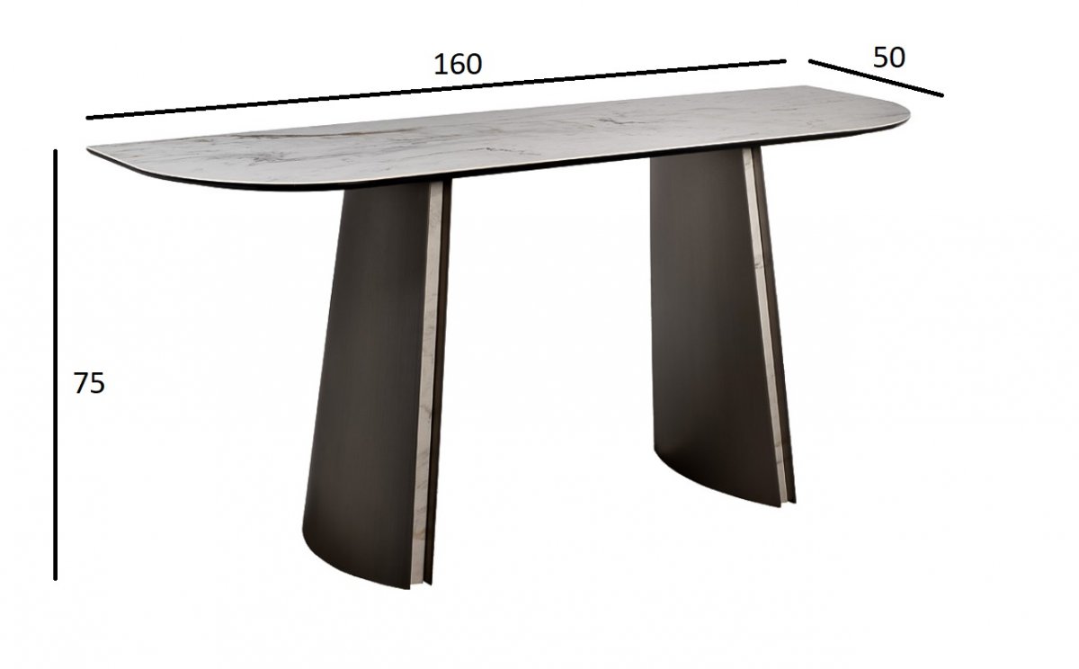160KD-60062 Консоль, керамика Johannesburg белая 160*50*75см