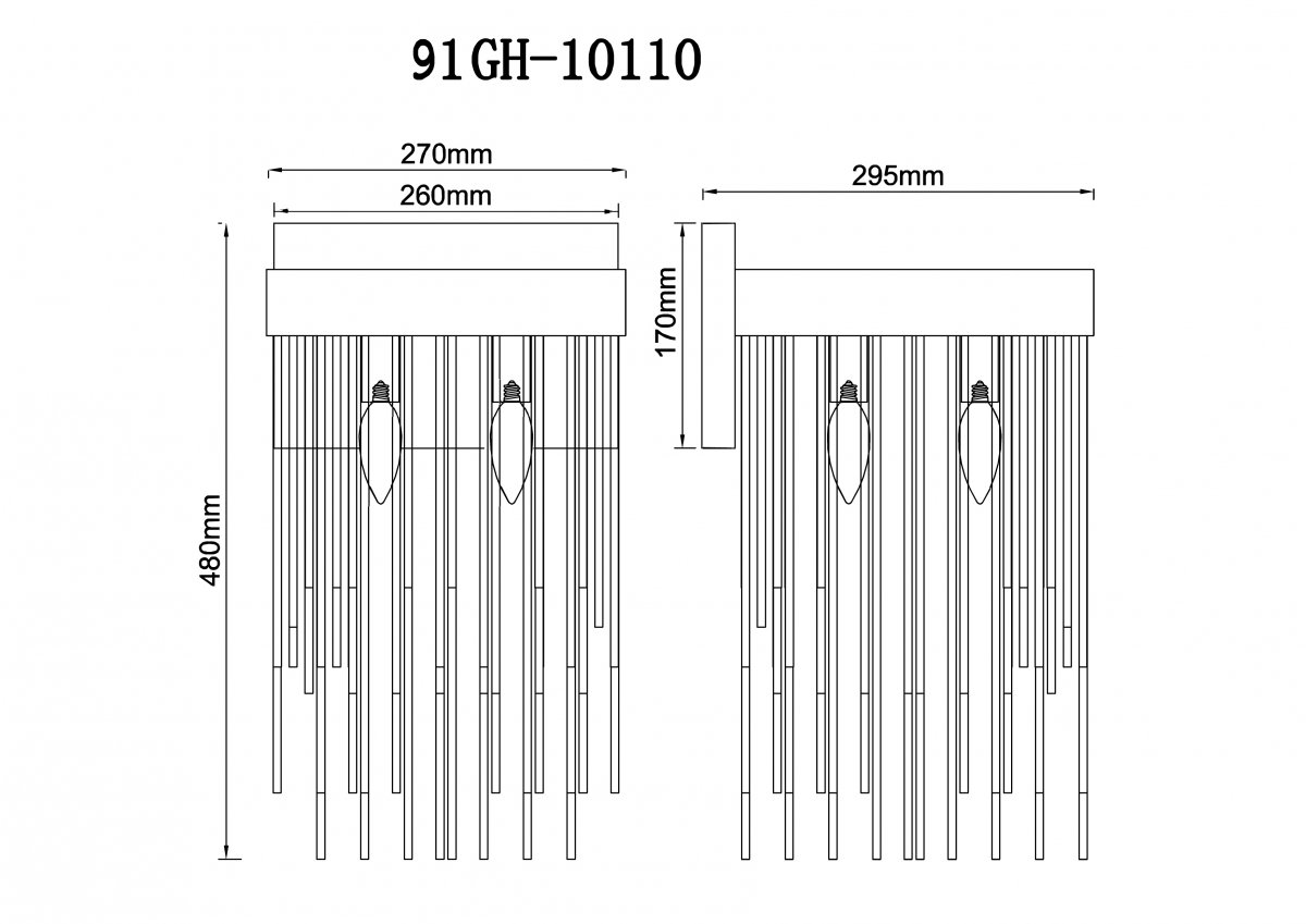 91GH-10110 Бра, латунь  27*29,5*h.48см