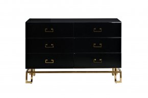 KFG057 Комод черный 6 ящиков 120*42*82см