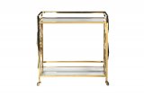 GY-CRT8164GOLD Стол-тележка сервировочн ст.прозр/золото 80*40*83