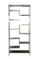 Стеллаж Garda Decor с черным стеклом (хром) 46AS-SH1408-SILVER