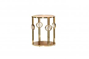 Журнальный столик Garda Decor с коричневым стеклом (золотой) 13RXET6034-GOLD