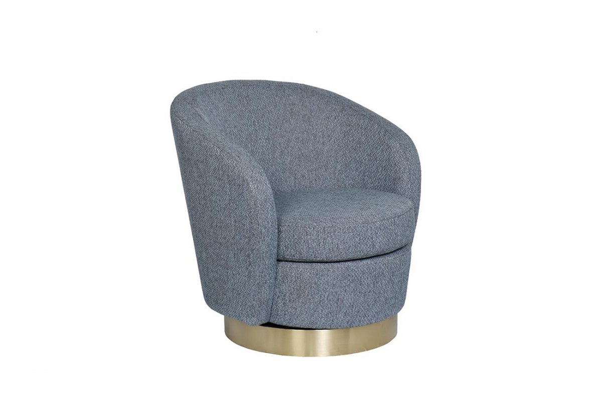 Кресло Garda Decor вращающееся серое (рогожка) 76AR-7384GOLD-GRB