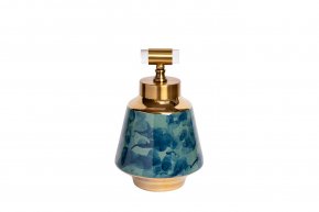 Ваза Garda Decor керамическая с крышкой сине-бирюзовая 55RD3121M