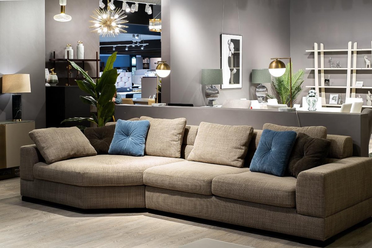 Диван Garda Decor LAZIO трехместный с трапецией левый