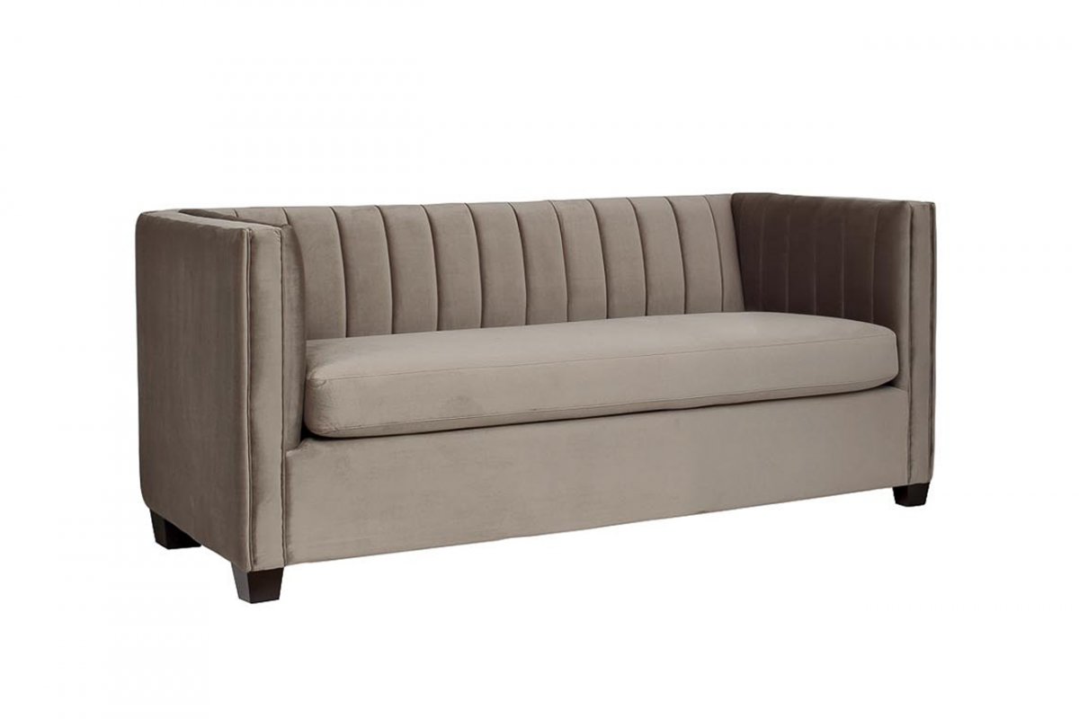 Диван Garda Decor двухместный велюровый серый ZW-707G2