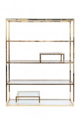 GY-SH8005GOLD  Стеллаж стекло прозр./золото 140*38*180 см