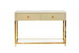 Консоль Garda Decor с ящиками бежевое стекло/золото KFC762E7