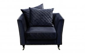 Кресло Garda Decor Sorrento велюровое темно-синее SORRENTO1-2K-Т.СИНИЙ-Bel18