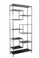 Стеллаж Garda Decor с черным стеклом (хром) 46AS-SH1408-SILVER