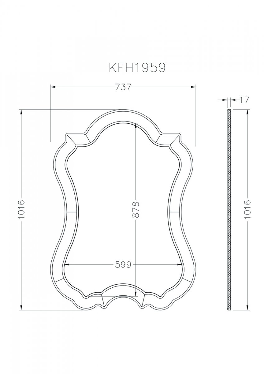 KFH1959 Зеркало 1016*737*17мм