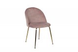 Стул Garda Decor велюровый пепельно-розовый на металлических ножках 30C-301-1G LPI