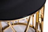 13RXET3103-GOLD Стол журнальный стекло черн./золото d50*55см