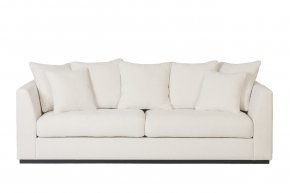 Диван Garda Decor Roberto трехместный велюровый кремовый ROBERTO-250-3K-Ant981