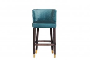 Стул Garda Decor барный велюровый бирюзовый 48MY-4116-B TUR