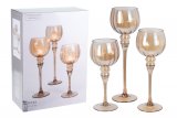 Набор Garda Decor из 3х подсвечников в подарочной упаковке (янтарный) DP2011550