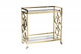 GY-CRT8164GOLD Стол-тележка сервировочн ст.прозр/золото 80*40*83