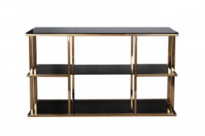 46AS-CST4616-GOLD Консоль золотистая/темн.ст. 140*40*80см