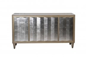ART-4503-S Комод серебристый,столешн.из белого камня 163*41*91см