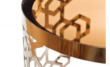 13RXCT8012-GOLD Стол журнальный стекло коричн./роз.зол. 90*90*40