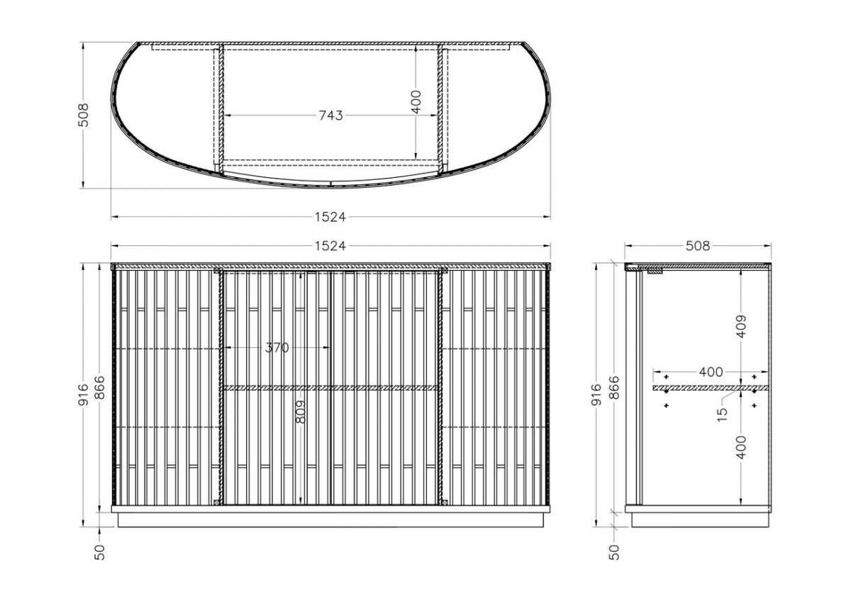 KFG040 Комод зеркальный двухдверный 152*51*92см