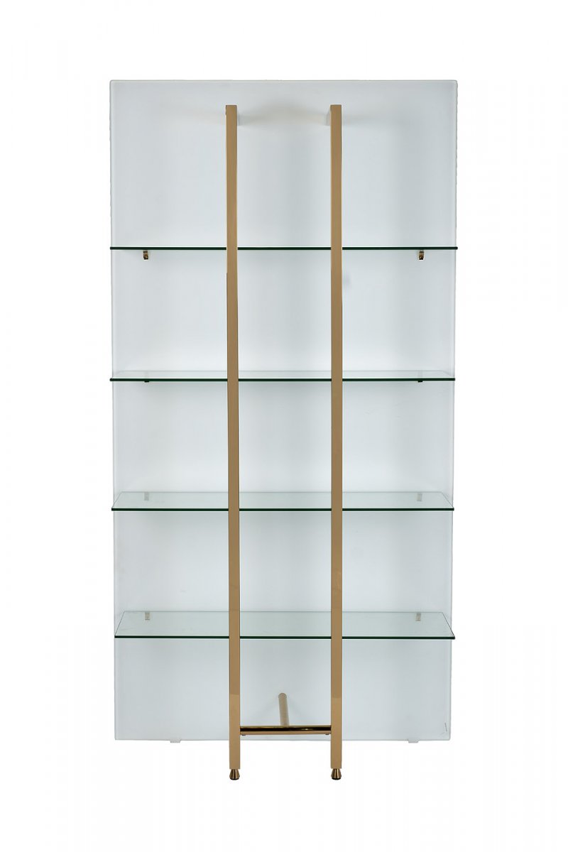 58DB-SH17071CS Стеллаж Marbella White бел/зол. 90*34*195см