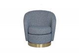 Кресло Garda Decor вращающееся серое (рогожка) 76AR-7384GOLD-GRB
