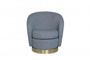 Кресло Garda Decor вращающееся серое (рогожка) 76AR-7384GOLD-GRB