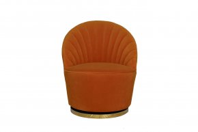 Кресло Garda Decor вращающееся оранжевое велюровое 48MY-2632 OR